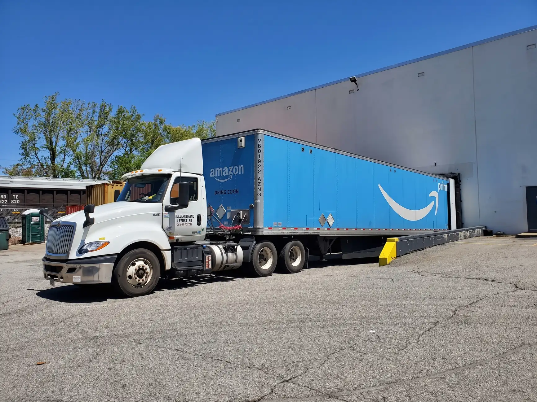 Truck at a fulfillment center loading dock